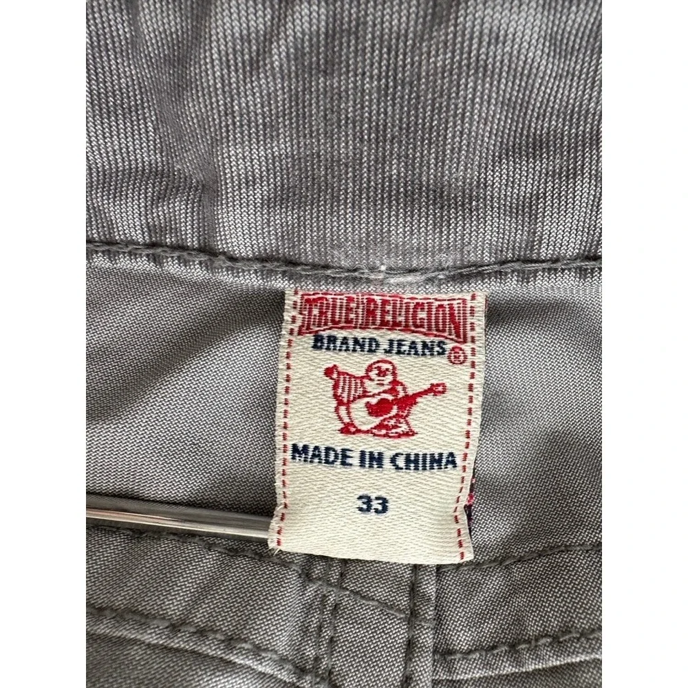 Y2K True Religion Bobby Corduroy Jeans 33 Regular Straight Gray Flap Pocket